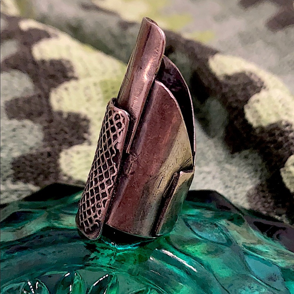 Huge Brutalist Solid Sterling Silver Statement Ri… - image 6